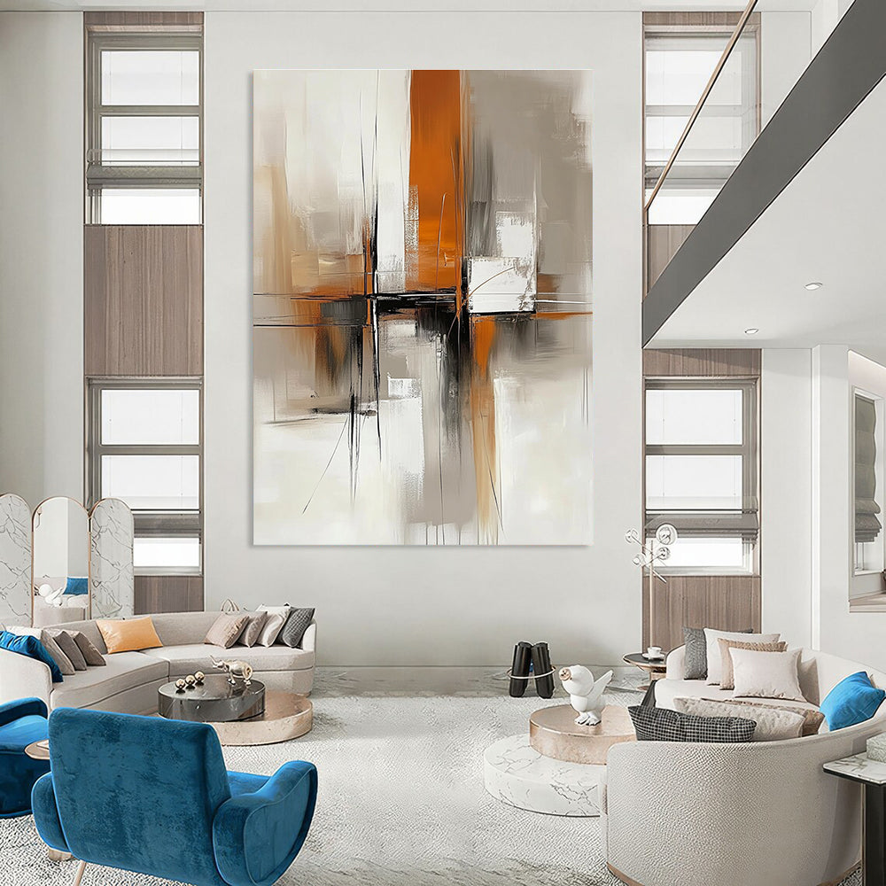 Geometric Abstract Painting for Modern Corporate Reception Areas GAB1259