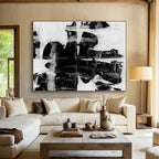 Monochrome Abstract Painting for Industrial Spaces YHT134