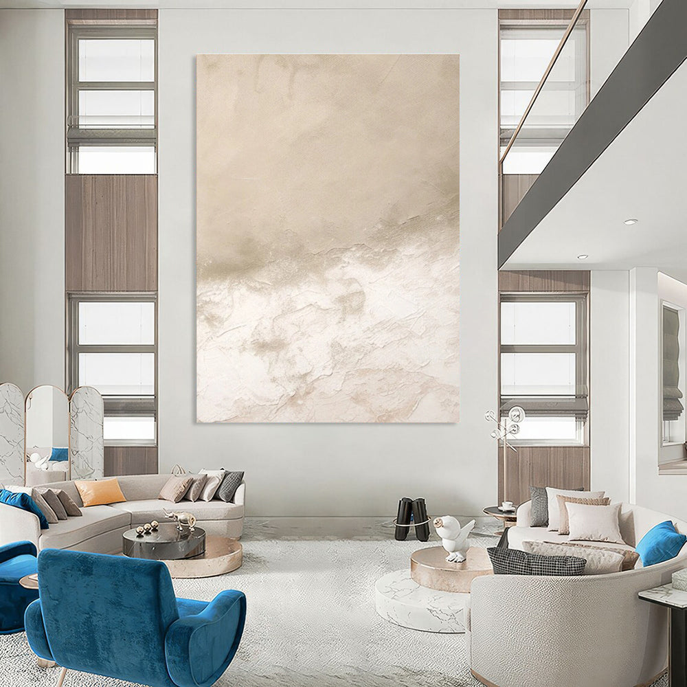 Neutral Textured Abstract Painting for Timeless Home Interiors HENG078
