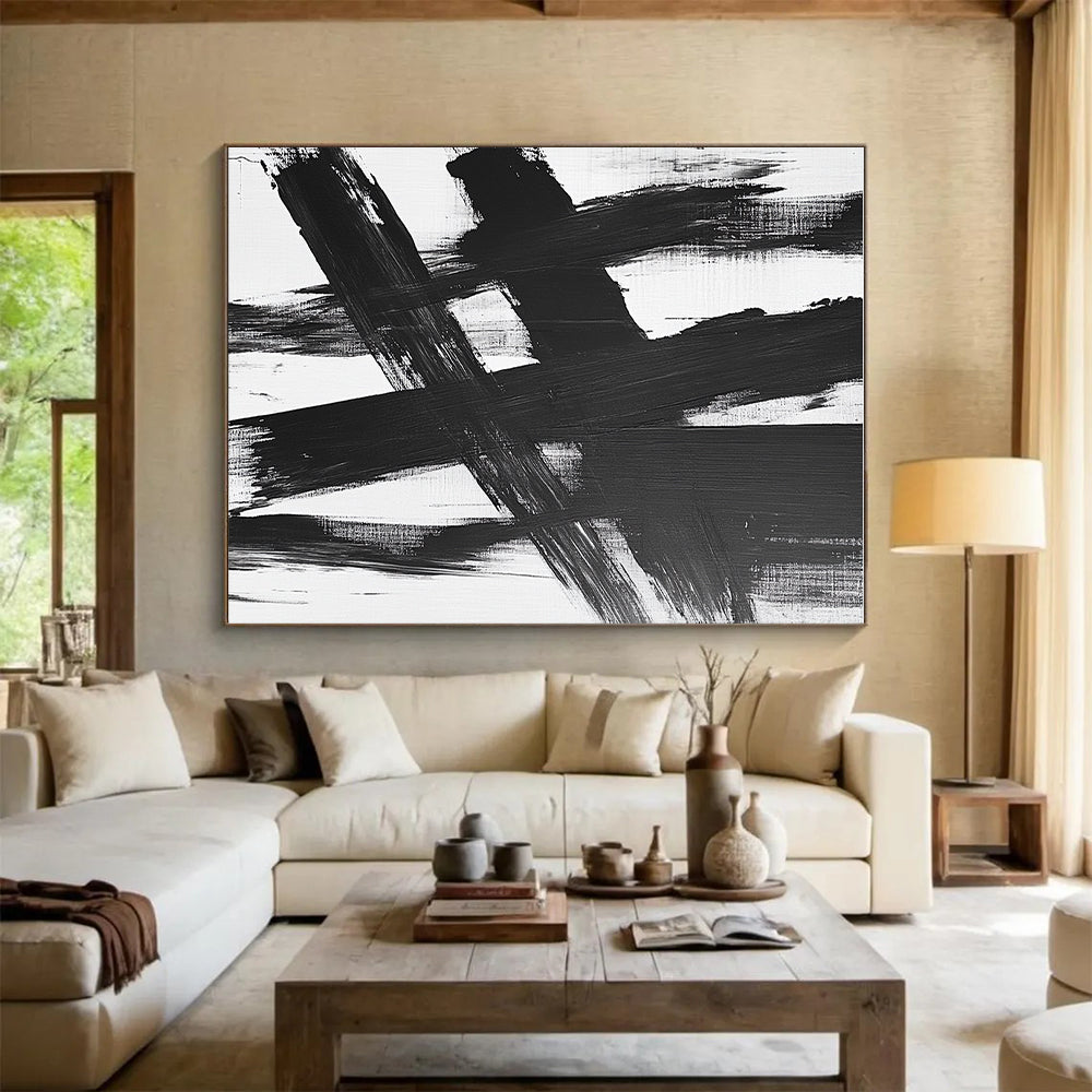 Cross - Stroke Abstract Painting with Graphic Impact WINK826