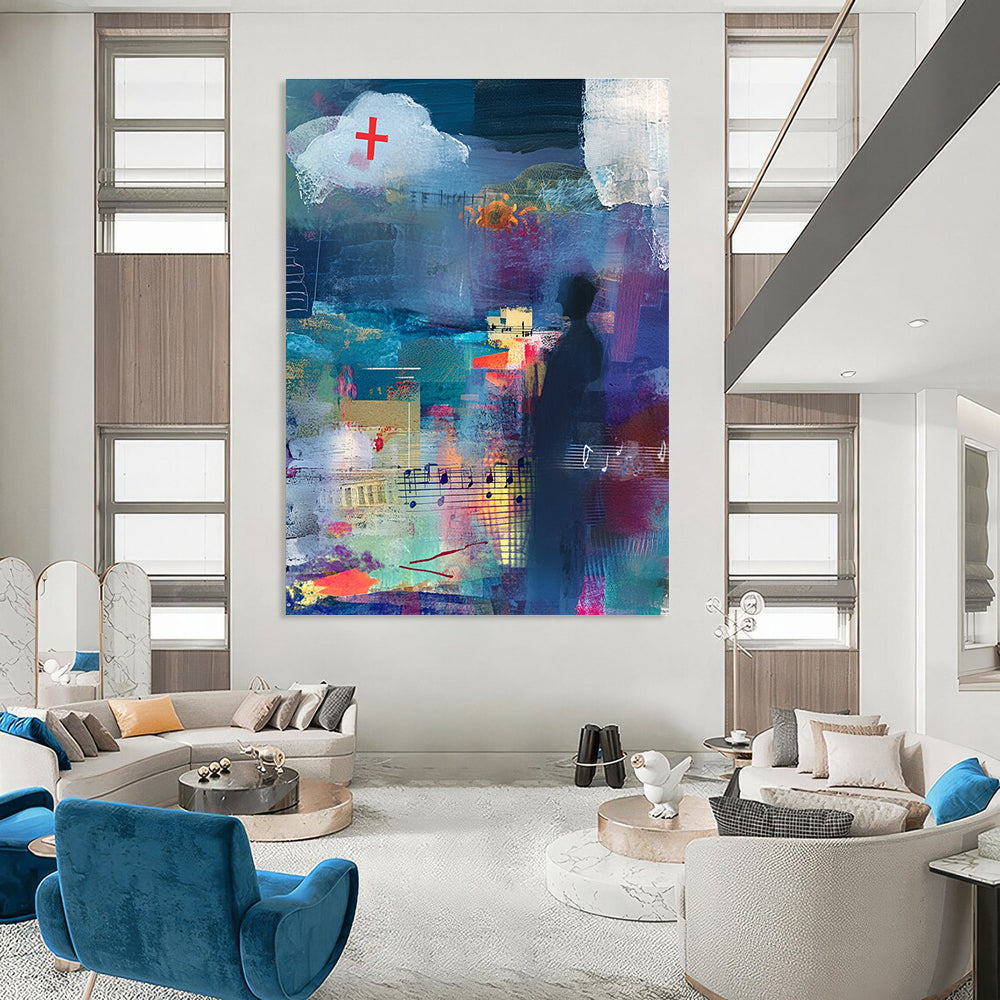 Collage - Style Abstract Painting for Art - Centric Cafes GAB1054