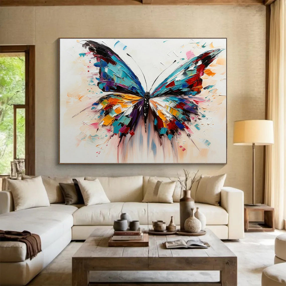 Colorful Butterfly Abstract Painting for Whimsical Spaces YHT053