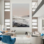 Monochromatic Landscape Abstract Painting for Minimalist Meditation Spaces HENG178