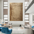 Shield Sketch Abstract Painting of Medieval Symbol GAB0121