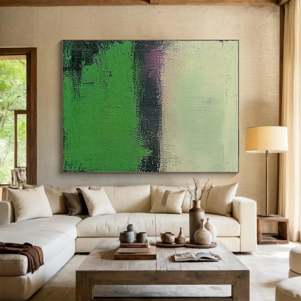 Green and Purple Gradient Abstract Painting with Subtle Tranquility WINK109