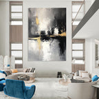 Dark Abstract Cityscape - Moody Urban Abstract Painting GAB0448