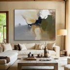 Green - Gold Abstract Fusion Painting with Subtle Elegance WINK434