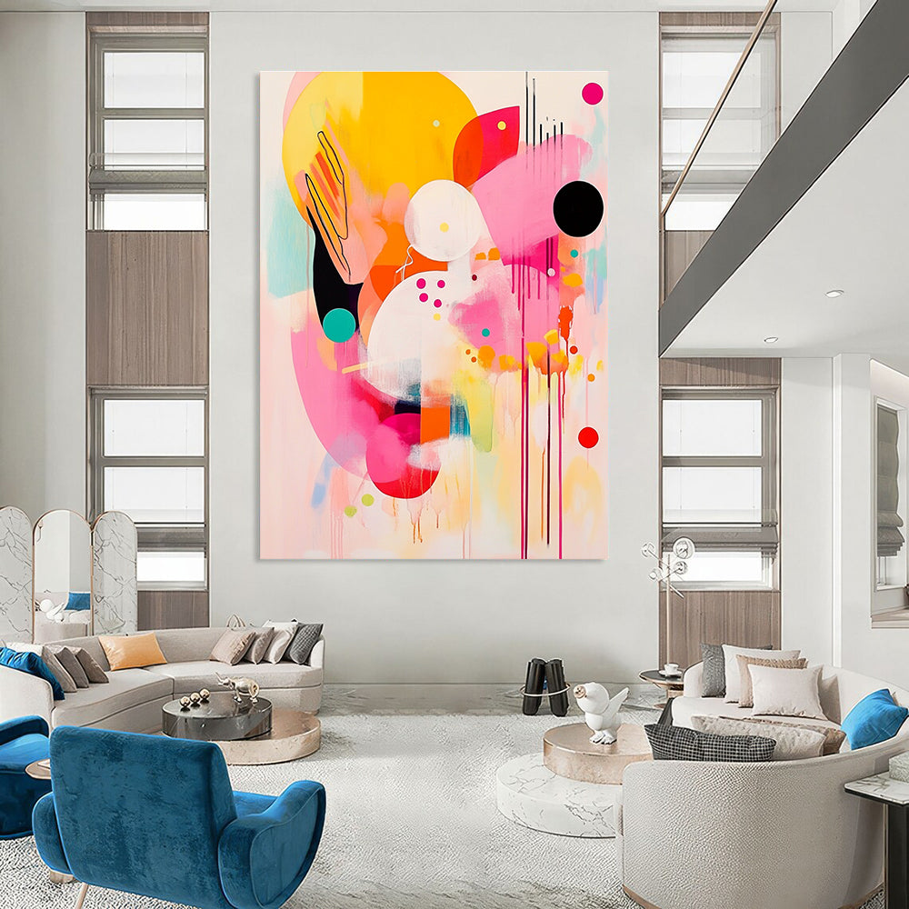 Vibrant Abstract Composition Painting for Creative Studio Break Rooms GAB1222