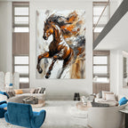 Galloping Horse Dynamic Abstract Painting for Energetic Interiors GAB1414