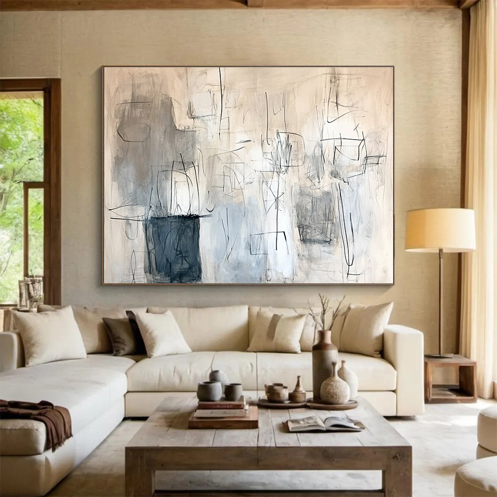 Sketch - Like Abstract Painting with Spontaneous Expressive Lines ABS548