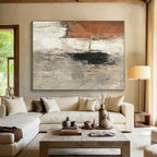 Neutral Textured Abstract Painting with Understated Complexity WINK586