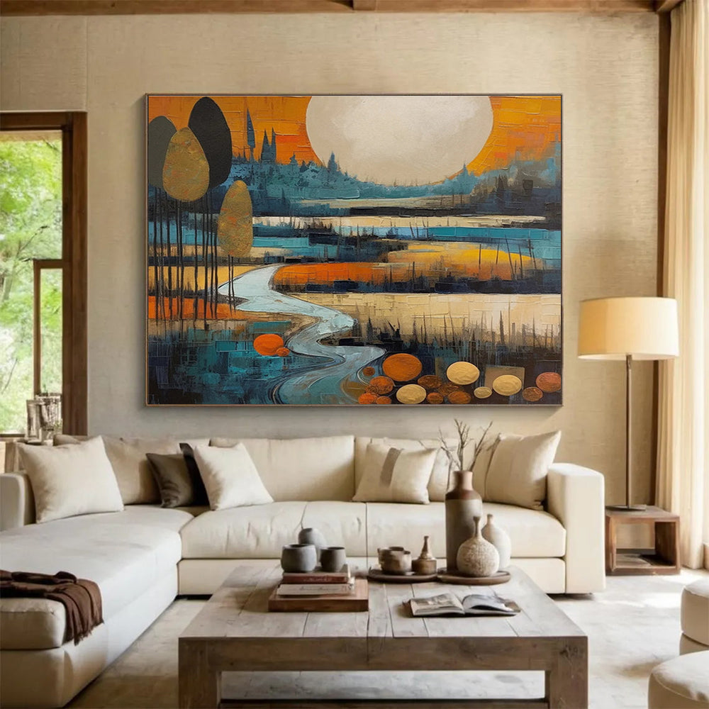 Colorful Landscape Abstract Painting for Art - Loving Retreats YHT085