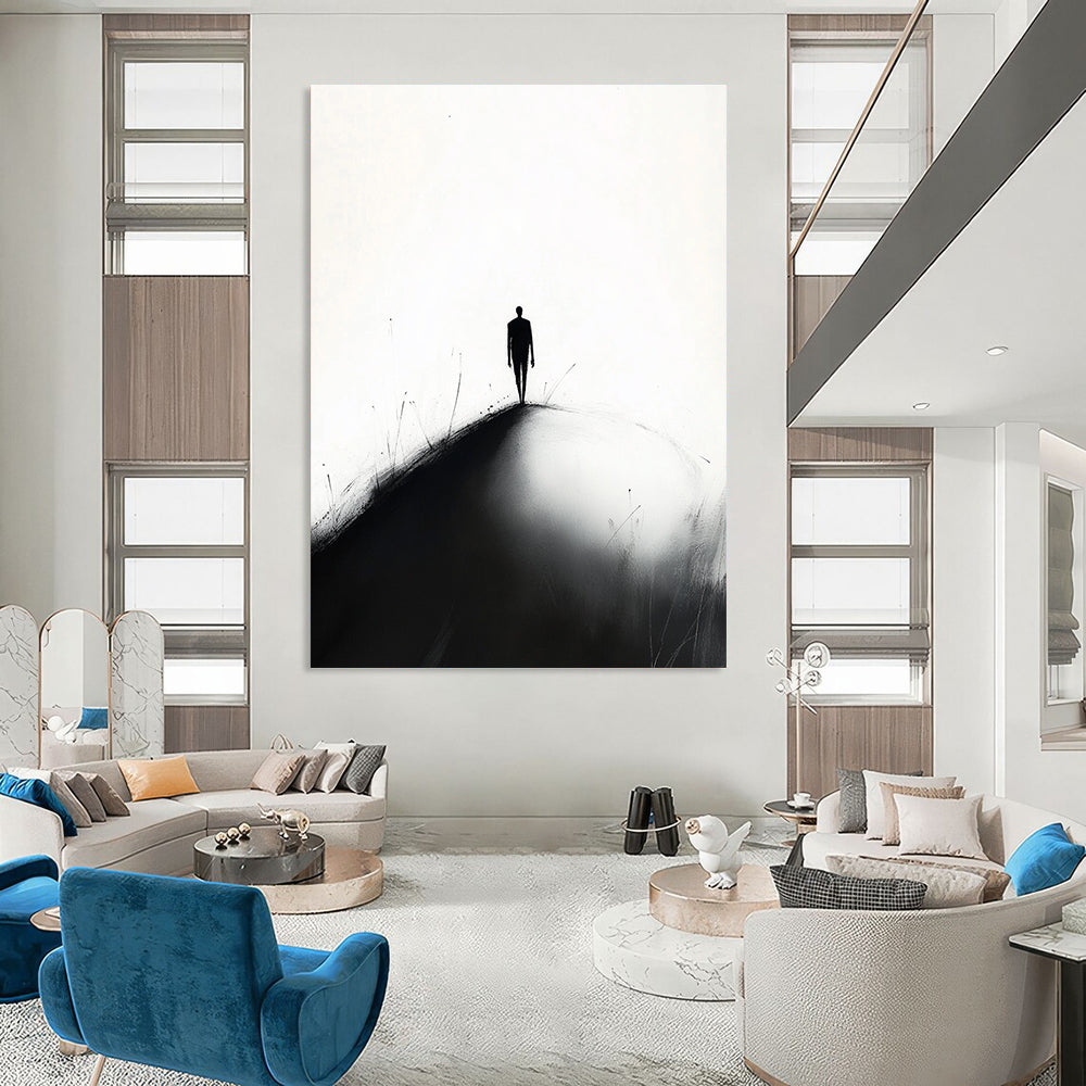 Silhouette on a Path Thought - Provoking Abstract Painting GAB1393