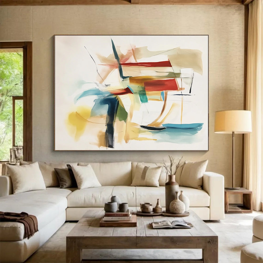 Colorful Geometric Abstract Painting with Playful Shapes WINK575