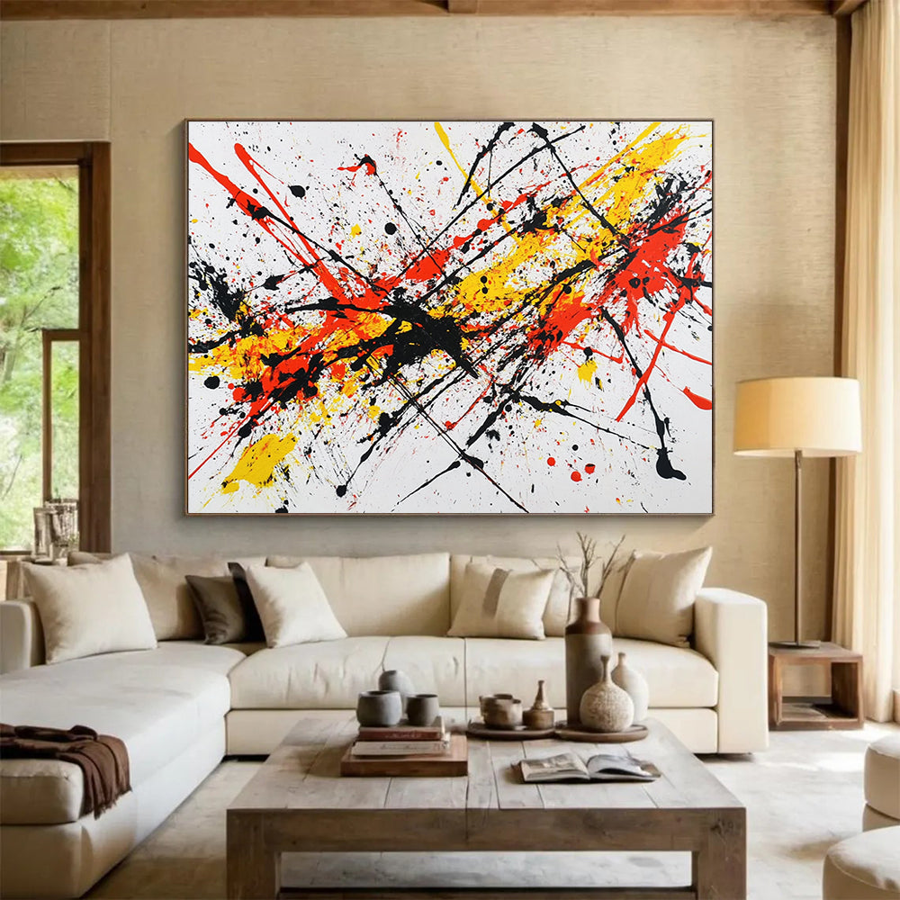 Splatter Paint Chaos: Dynamic Energy in Bold Hues Abstract Painting ABS161