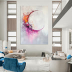 Colorful Crescent Abstract Painting for Bohemian - Style Art Studios GAB0934