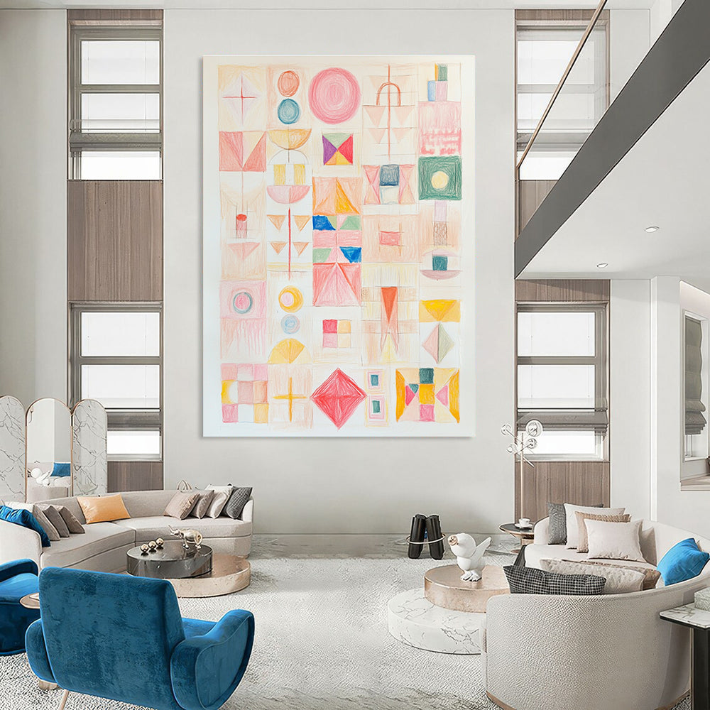 Colorful Geometric Collage Playful Abstract Painting GAB0365