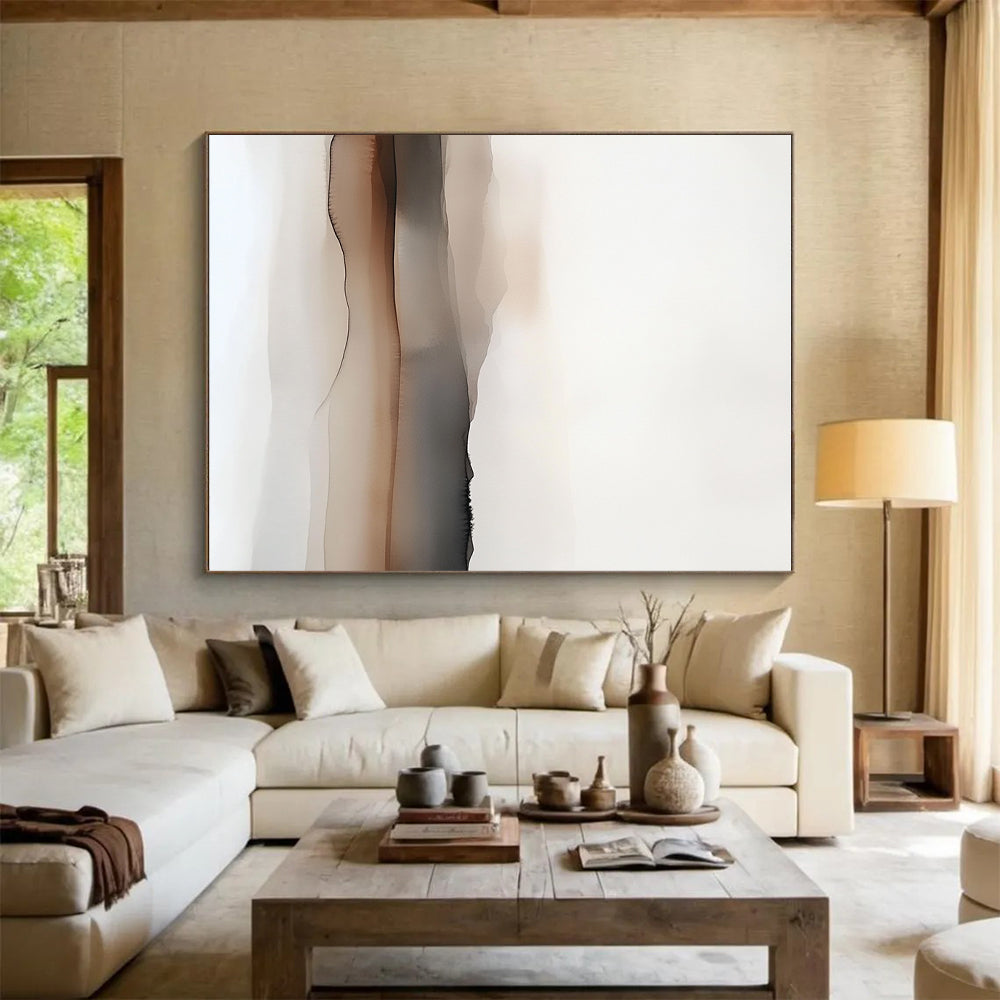 Minimalist Mountainscape Abstract Painting with Subtle Depth WINK193