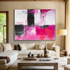 Pink - Black - White Abstract Painting with Feminine Edge WINK537