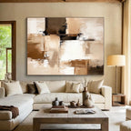 Beige Abstract Composition Painting with Gentle Harmony WINK342