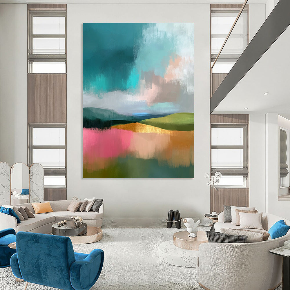 Colorful Hills Abstract - Contemporary Landscape Art GAB0541