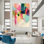 Colorful Soft Abstract Painting for Cozy Living Rooms GAB0840