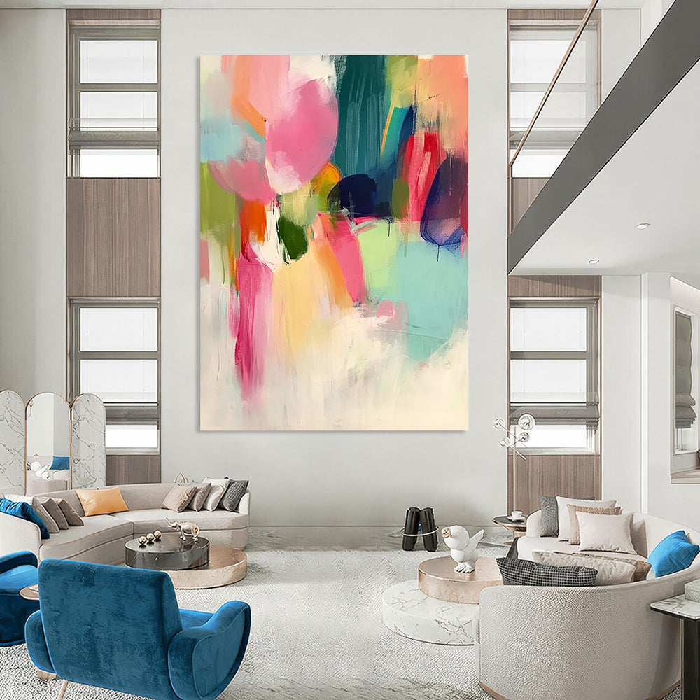 Colorful Soft Abstract Painting for Cozy Living Rooms GAB0840