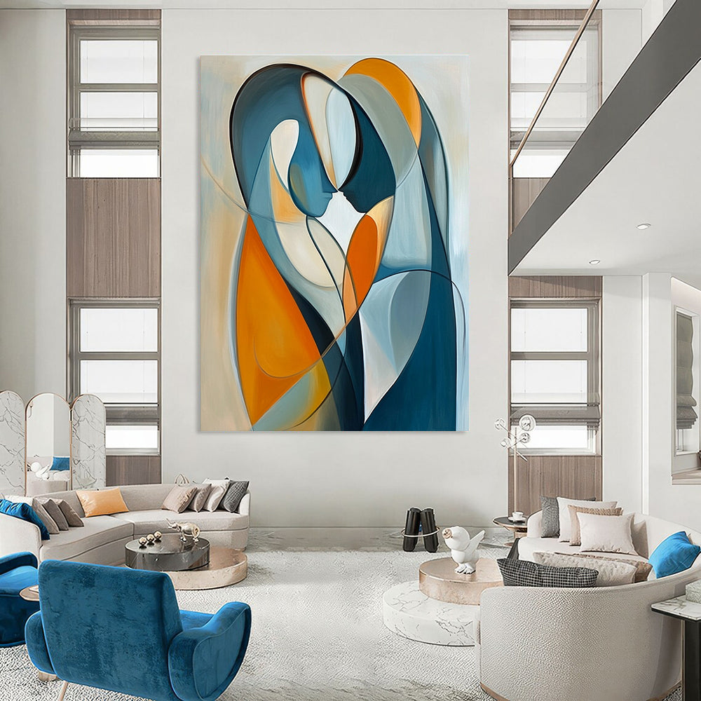 Curved Figure Abstract Painting for Romantic Restaurant Private Dining GAB1174