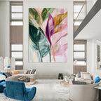 Tropical Leaf Abstract Painting for Beachfront Cafes GAB0775