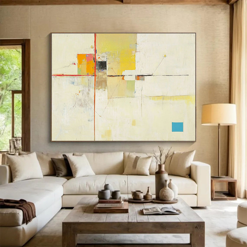 Minimalist Color Block Abstract Painting with Clean, Subtle Compositions ABS490