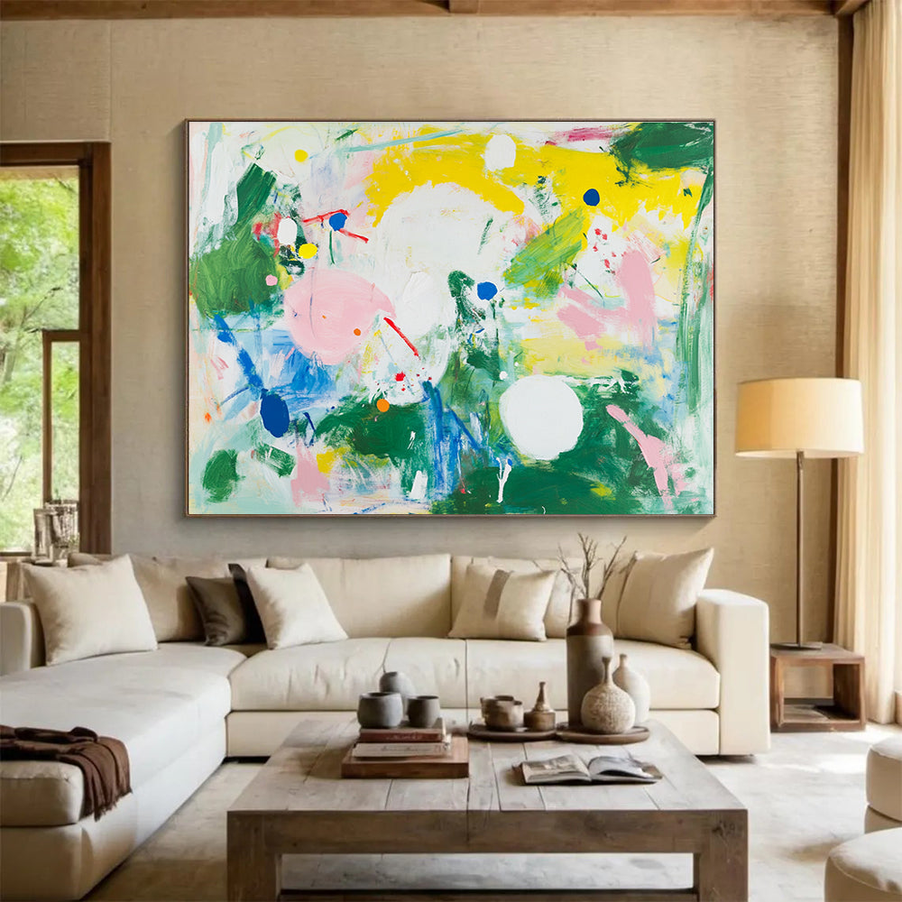Colorful Abstract Dots and Shapes with Playful Energy Abstract Painting ABS390