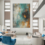 Abstract Portrait in Textured Background Painting for Bohemian - Styled Bedrooms GAB1128