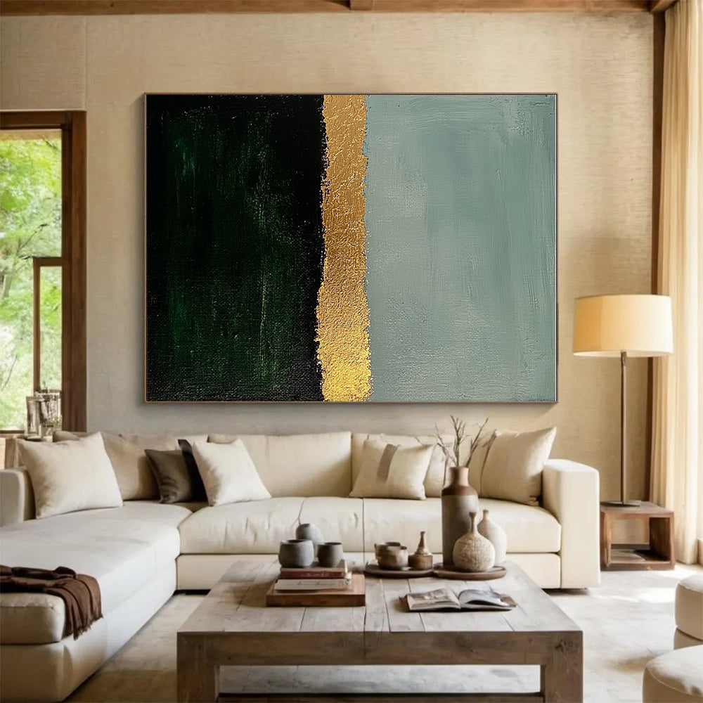 Gold Accent Landscape Abstract Painting with Elegant Simplicity WINK191