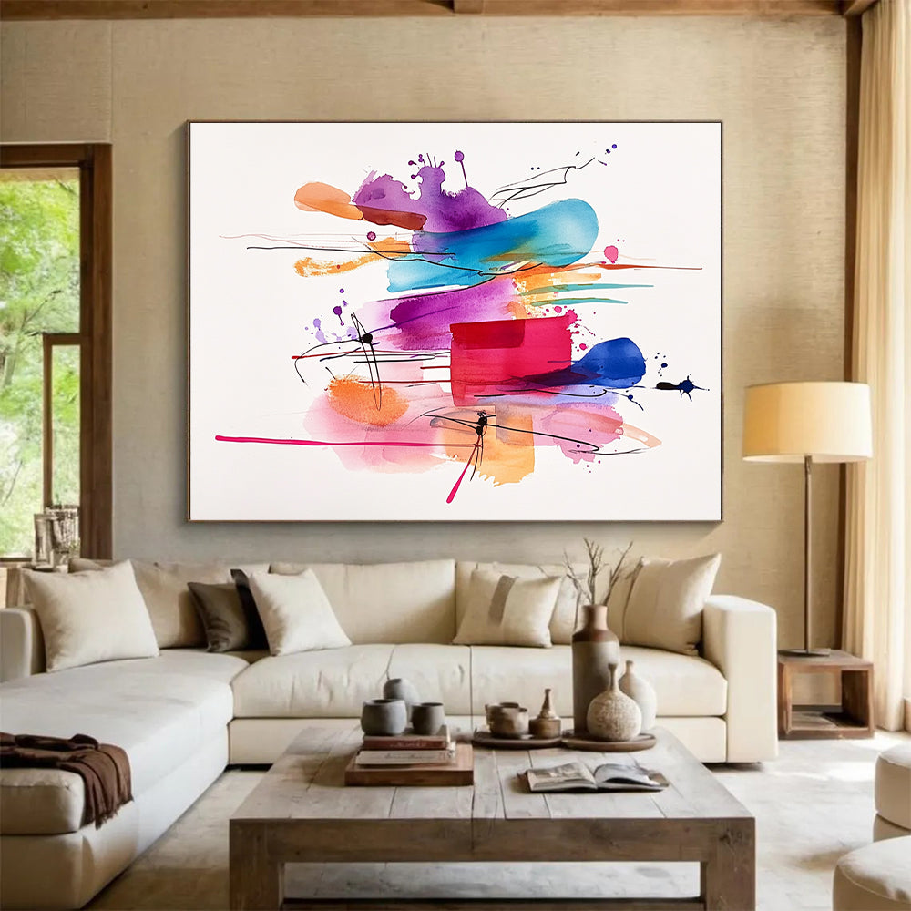 Colorful Watercolor Abstract Painting with Fluid Beauty WINK735