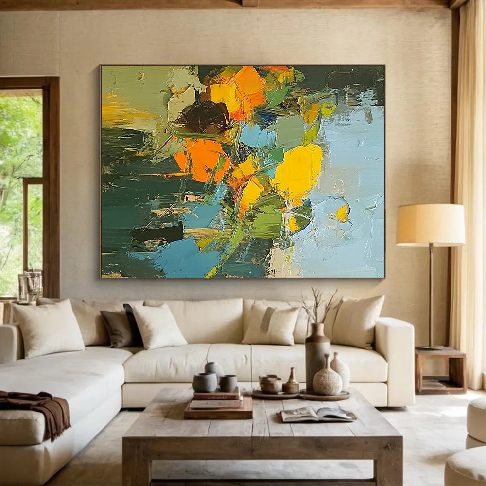 Abstract Floral Bouquet Painting with Vivid Colors WINK614