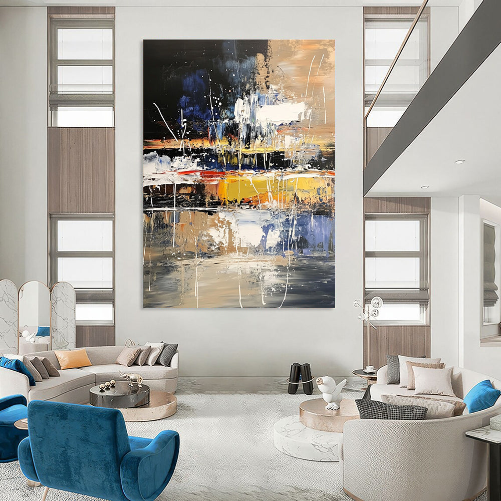 Dynamic Color Splash Abstract Painting for Artistic Event Venues GAB1209