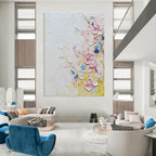 Pastel Floral Side Textured Abstract Painting for Light - Filled Interiors GAB1412