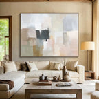 Neutral Blocks Abstract Composition Painting ABS220