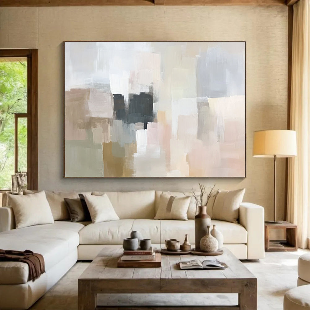 Neutral Blocks Abstract Composition Painting ABS220