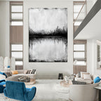 Cityscape Reflection in Water - Urban Minimalist Abstract Painting GAB0454