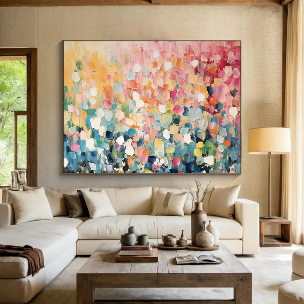 Colorful Dot Abstract Painting for Vibrant Cafes YHT161