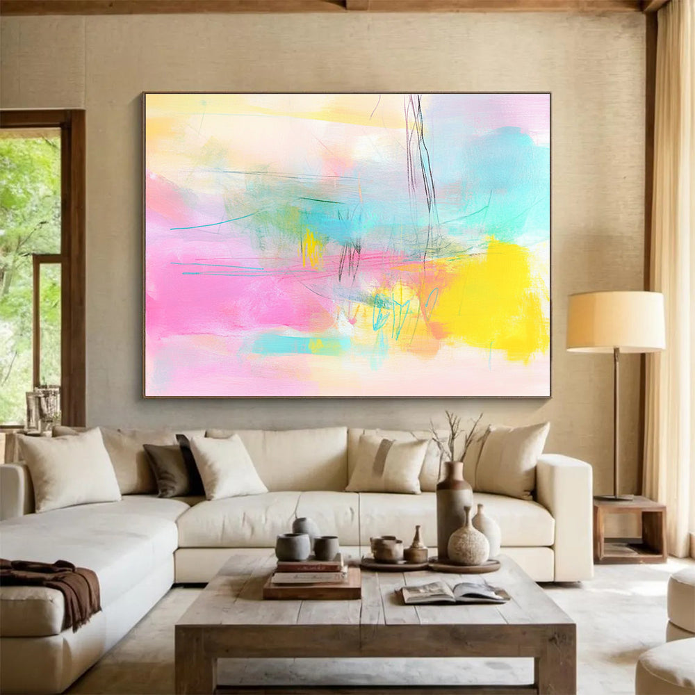 Pastel Color Abstract with Soft Brushstrokes Abstract Painting ABS370