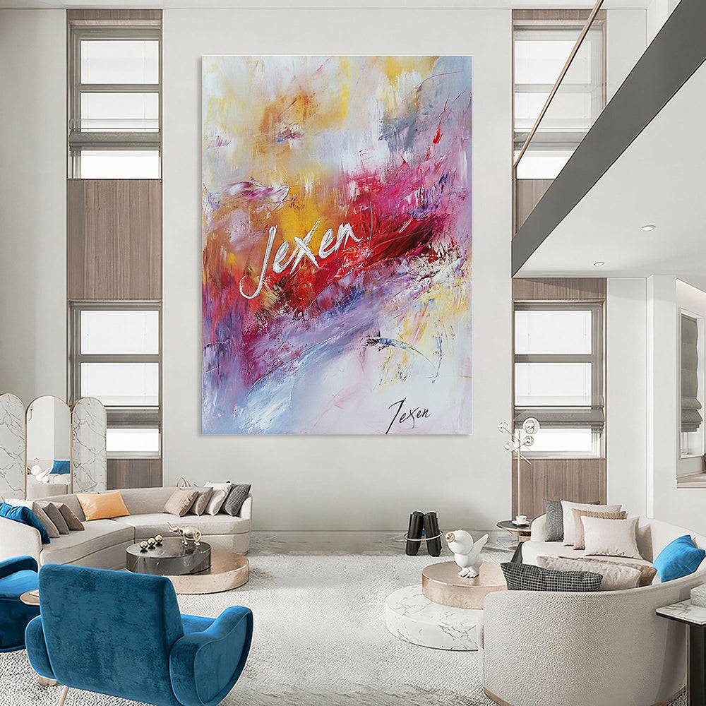Colorful Abstract with Signature Painting for Personalized Home Studios GAB1229