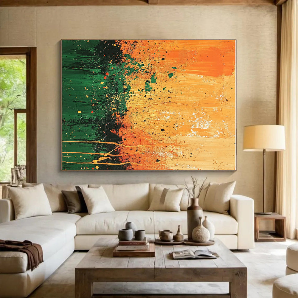 Splattered Field Abstract Painting with Playful Nature Energy WINK492