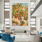 Orange Grove Abstract Painting for Warm - Toned Living Rooms HENG439