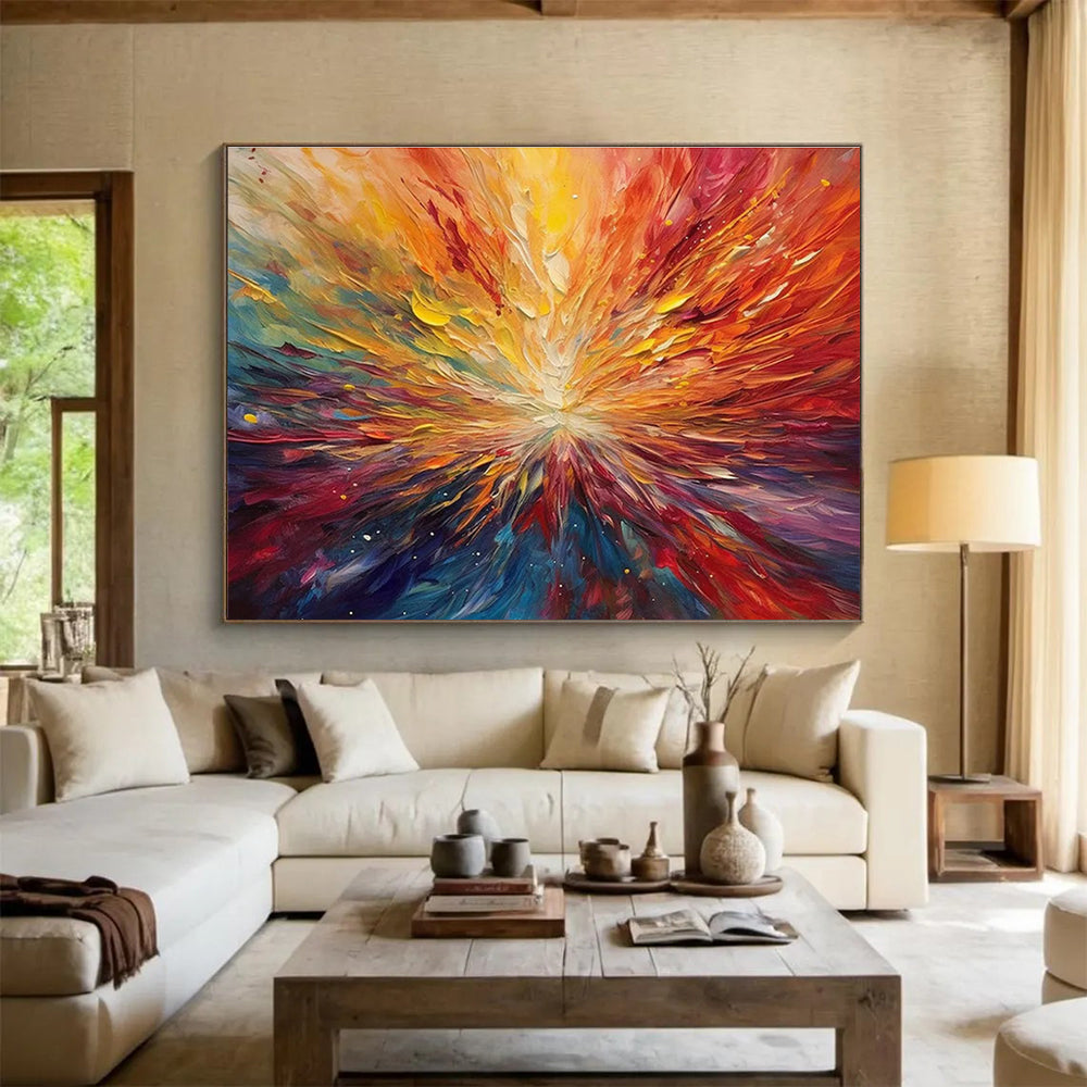 Beach Umbrella Joy Abstract Painting for Coastal Home Escapes YHT301