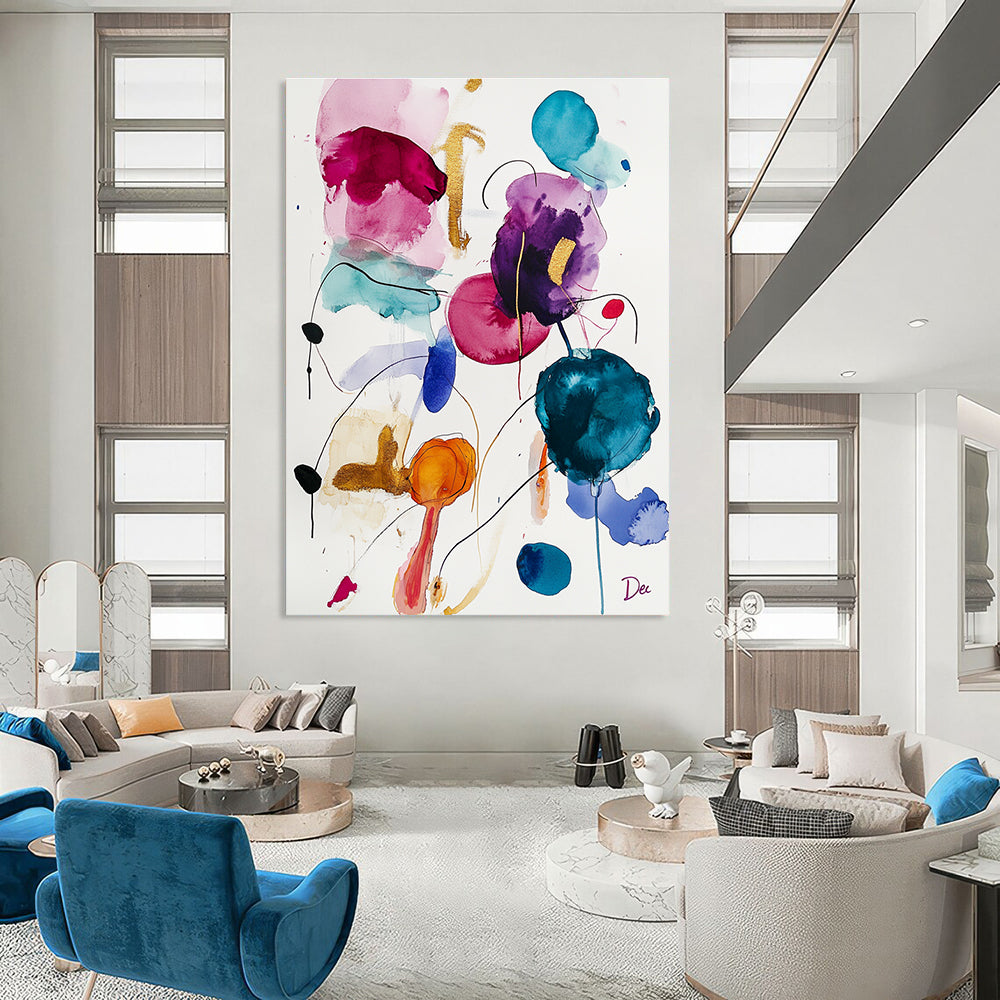 Colorful Fluid Abstract Painting for Creative Studio Lounges GAB1256