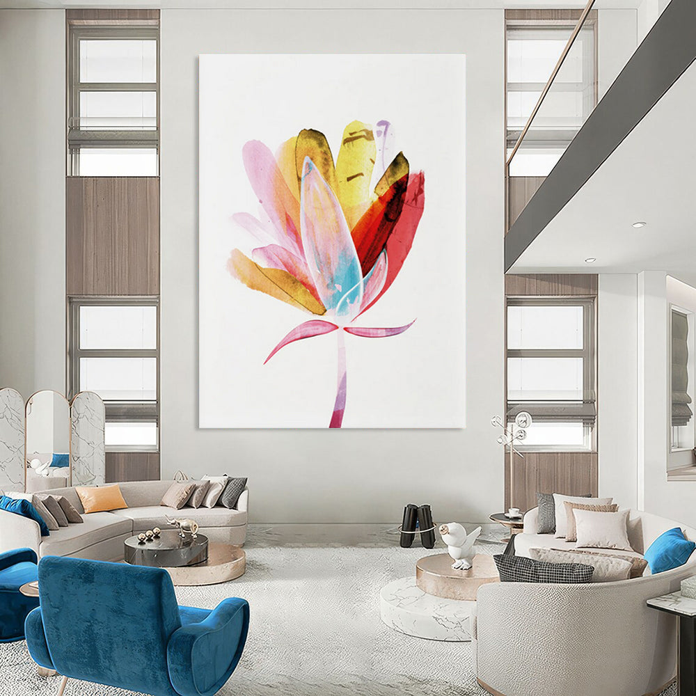 Colorful Abstract Flower Painting for Bright - Themed Kitchens HENG215
