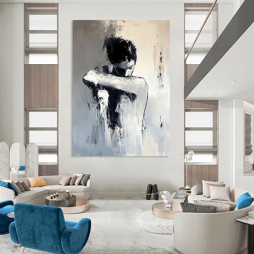 Contemplative Figure - Expressive Abstract Painting GAB0578