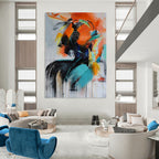 Colorful Abstract Portrait Painting for Modern Art Galleries HENG410